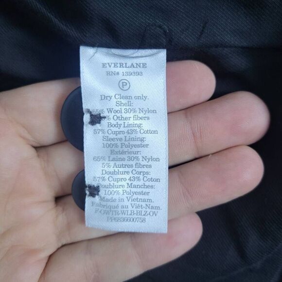 Everlane Womens Oversized Blazer Wool Grey Herringbone Sz 00 Career Professional - Picture 5 of 7